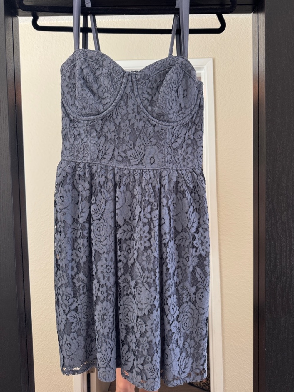 Abercrombie & Fitch Slate Blue Lace Bustier Dress